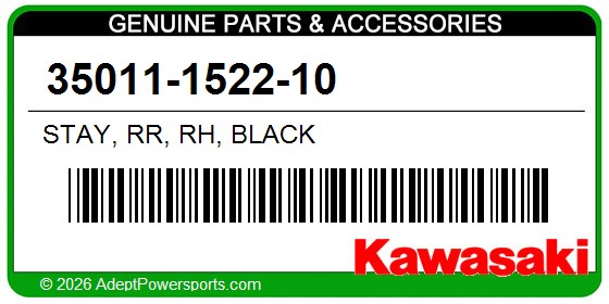 Kawasaki 35011-1522-10 Stay, Rr, Rh, Black