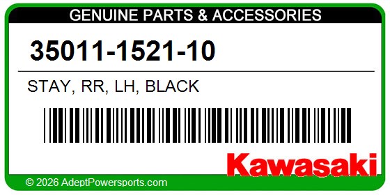 Kawasaki 35011-1521-10 Stay, Rr, Lh, Black