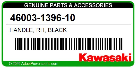 Kawasaki 46003-1396-10 Handle, Rh, Black