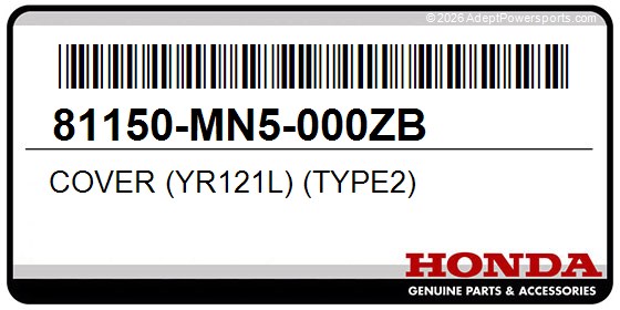 Honda 81150-MN5-000ZB Cover (Yr121l) (Type2)