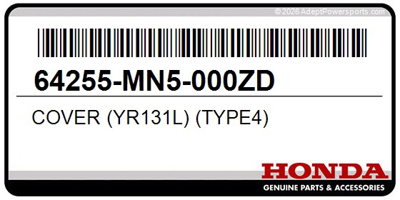 Honda 64255-MN5-000ZD Cover (Yr131l) (Type4)
