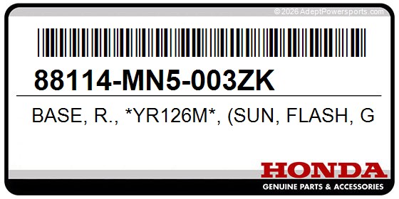 Honda 88114-MN5-003ZK Base, R., *Yr126m*, (Sun, Flash, Gold, Metallic)