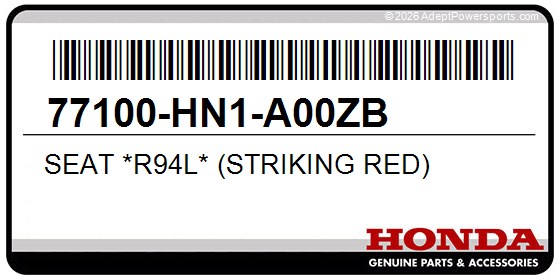 Honda 77100-HN1-A00ZB Seat *R94l* (Striking Red)