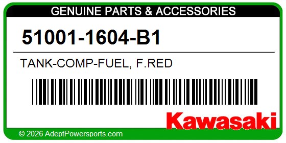 Kawasaki 51001-1604-B1 Tank-Comp-Fuel, F.Red