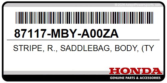 Honda 87117-MBY-A00ZA Stripe, R., Saddlebag, Body, (Type5), *Nh1k*, (Black)