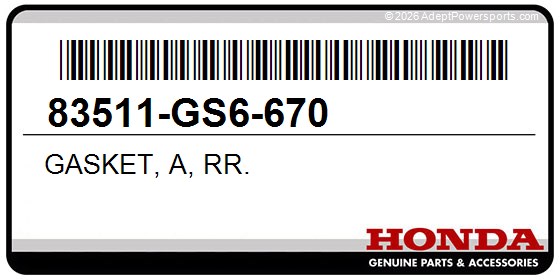 Honda 83511-GS6-670 Gasket, A, Rr.