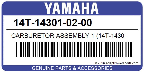 Yamaha 14T-14301-02-00 Carburetor Assembly 1 (14T-1430