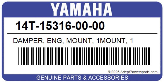 Yamaha 14T-15316-00-00 Damper, Eng, Mount, 1Mount, 1