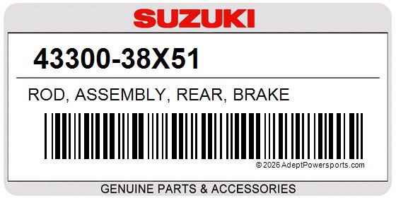 Suzuki 43300-38X51 Rod, Assembly, Rear, Brake