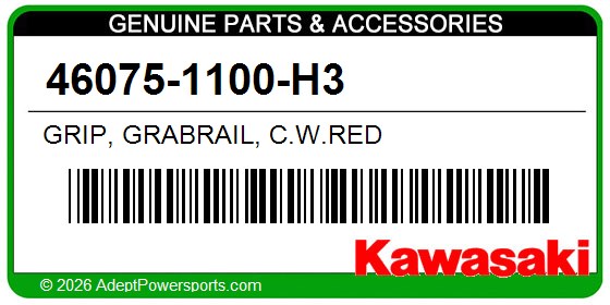 Kawasaki 46075-1100-H3 Grip, Grabrail, C.W.Red