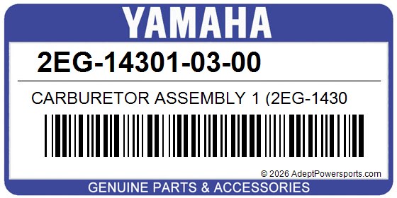 Yamaha 2EG-14301-03-00 Carburetor Assembly 1 (2Eg-1430