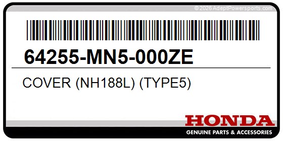 Honda 64255-MN5-000ZE Cover (Nh188l) (Type5)
