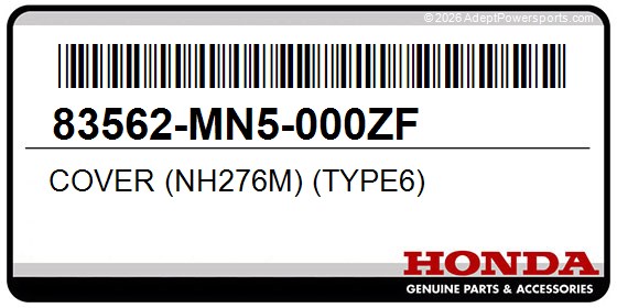 Honda 83562-MN5-000ZF Cover (Nh276m) (Type6)