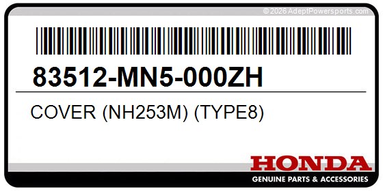 Honda 83512-MN5-000ZH Cover (Nh253m) (Type8)