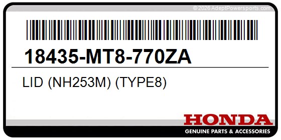 Honda 18435-MT8-770ZA Lid (Nh253m) (Type8)