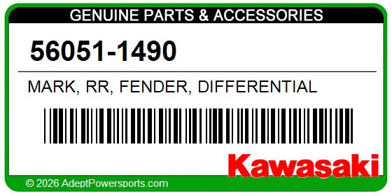 Kawasaki 56051-1490 Mark, Rr, Fender, Differential