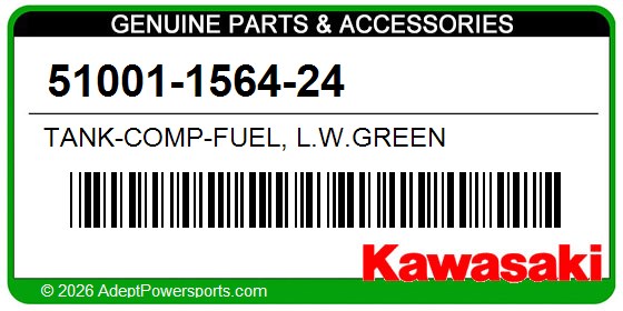 Kawasaki 51001-1564-24 Tank-Comp-Fuel, L.W.Green