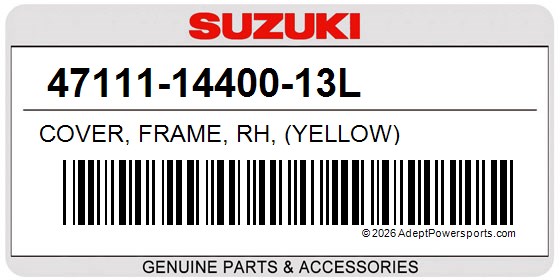 Suzuki 47111-14400-13L Cover, Frame, Rh, (Yellow)