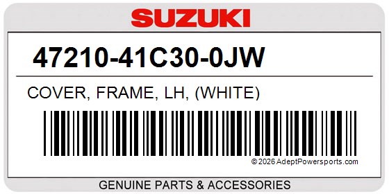 Suzuki 47210-41C30-0JW Cover, Frame, Lh, (White)