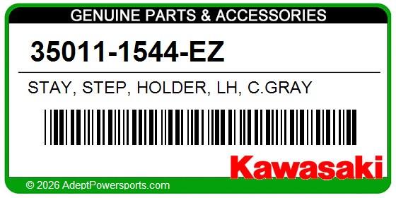 Kawasaki 35011-1544-EZ Stay, Step, Holder, Lh, C.Gray
