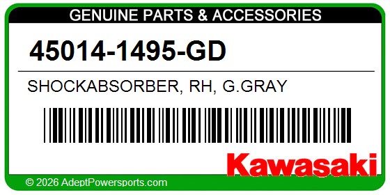 Kawasaki 45014-1495-GD Shockabsorber, Rh, G.Gray