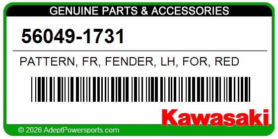 Kawasaki 56049-1731 Pattern, Fr, Fender, Lh, For, Red