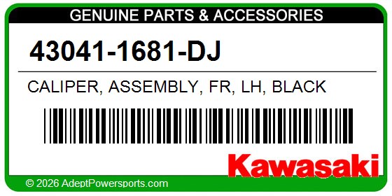 Kawasaki 43041-1681-DJ Caliper, Assembly, Fr, Lh, Black