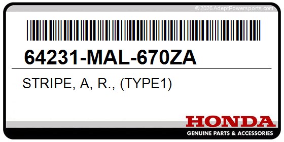 Honda 64231-MAL-670ZA Stripe, A, R., (Type1)