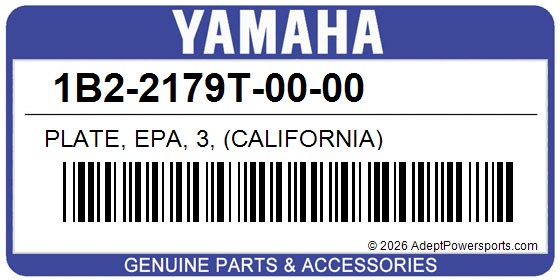 Yamaha 1B2-2179T-00-00 Plate, Epa, 3, (California)