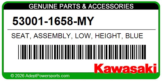Kawasaki 53001-1658-MY Seat, Assembly, Low, Height, Blue