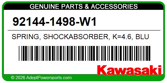 Kawasaki 92144-1498-W1 Spring, Shockabsorber, K=4.6, Blu