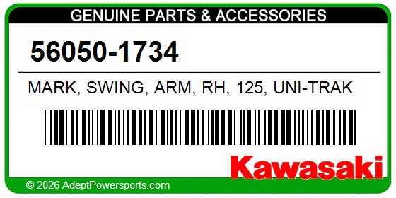 Kawasaki 56050-1734 Mark, Swing, Arm, Rh, 125, Uni-Trak