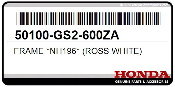 Honda 50100-GS2-600ZA Frame *Nh196* (Ross White)