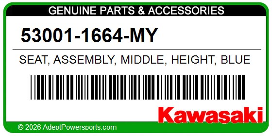 Kawasaki 53001-1664-MY Seat, Assembly, Middle, Height, Blue