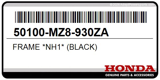 Honda 50100-MZ8-930ZA Frame *Nh1* (Black)