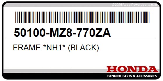 Honda 50100-MZ8-770ZA Frame *Nh1* (Black)