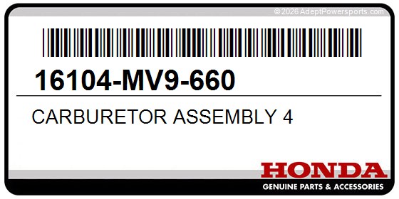 Honda 16104-MV9-660 Carburetor Assembly 4