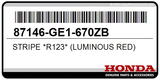 Honda 87146-GE1-670ZB Stripe *R123* (Luminous Red)