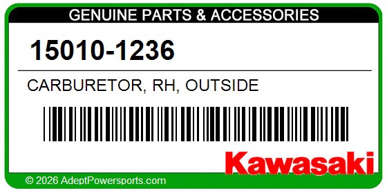Kawasaki 15010-1236 Carburetor, Rh, Outside