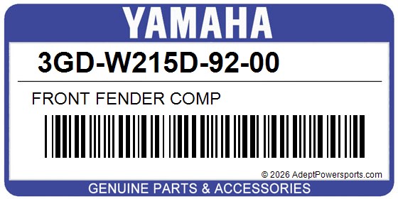 Yamaha 3GD-W215D-92-00 Front Fender Comp