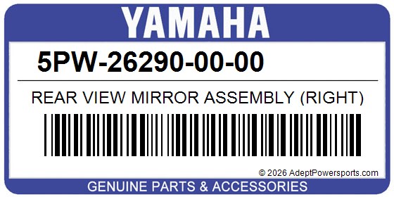Yamaha 5PW-26290-00-00 Rear View Mirror Assembly (Right)