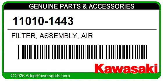 Kawasaki 11010-1443 Filter, Assembly, Air