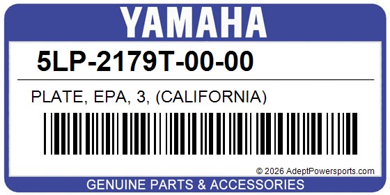 Yamaha 5LP-2179T-00-00 Plate, Epa, 3, (California)
