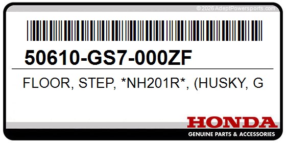 Honda 50610-GS7-000ZF Floor, Step, *Nh201r*, (Husky, Gray)