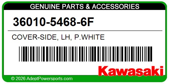 Kawasaki 36010-5468-6F Cover-Side, Lh, P.White