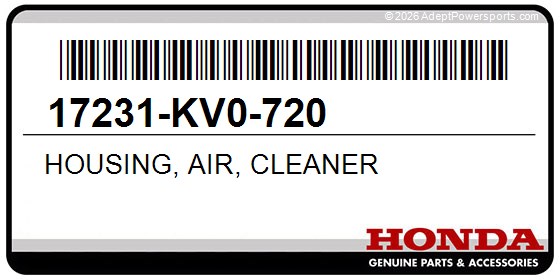 Honda 17231-KV0-720 Housing, Air, Cleaner