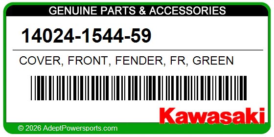 Kawasaki 14024-1544-59 Cover, Front, Fender, Fr, Green