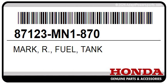 Honda 87123-MN1-870 Mark, R., Fuel, Tank