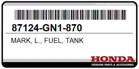 Honda 87124-GN1-870 Mark, L., Fuel, Tank