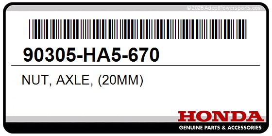 Honda 90305-HA5-670 Nut, Axle, (20Mm)